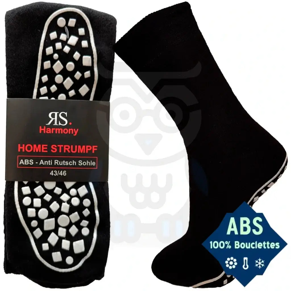 Chaussette Antidérapante Semelle Abs 43/46 / Noir Chaussettes Antidérapantes