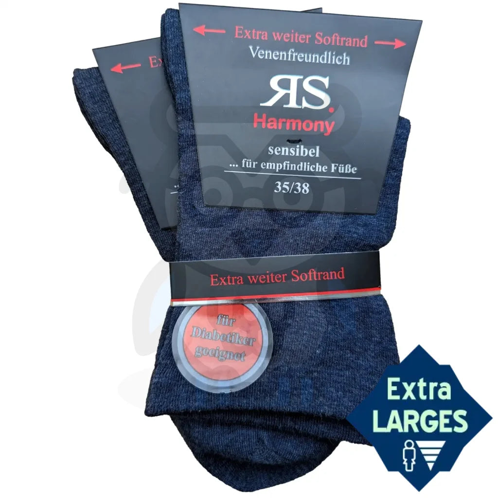 Chaussettes Extra Larges Mollets Forts Femme - 2 Paires Unies 35/38 / Jean Larges