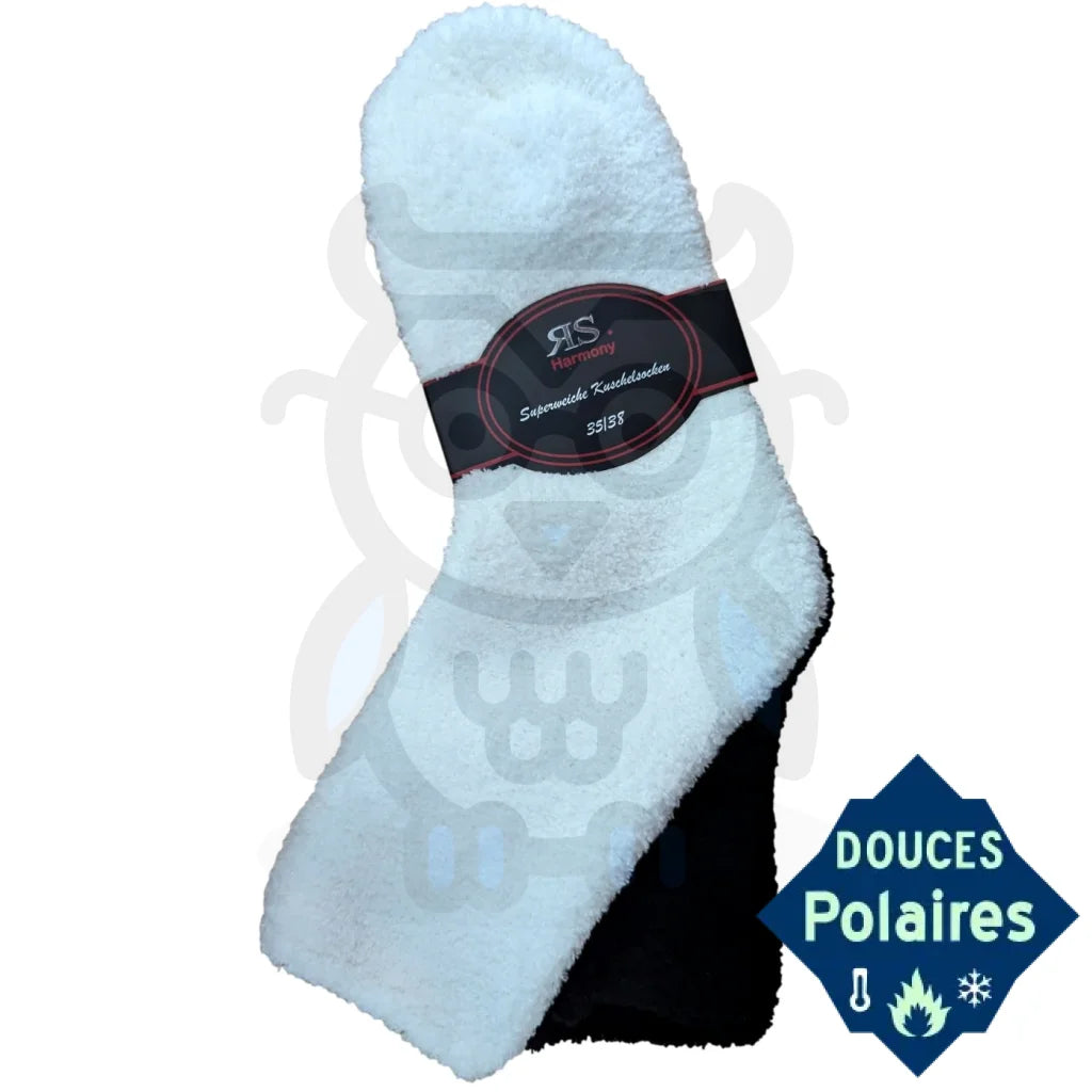 Chaussettes Polaires Douillettes 35/38 / Noir/Blanc