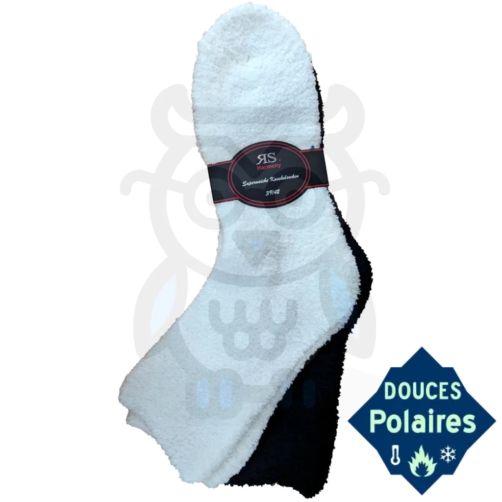 Chaussettes Polaires Douillettes 39/42 / Noir/Blanc